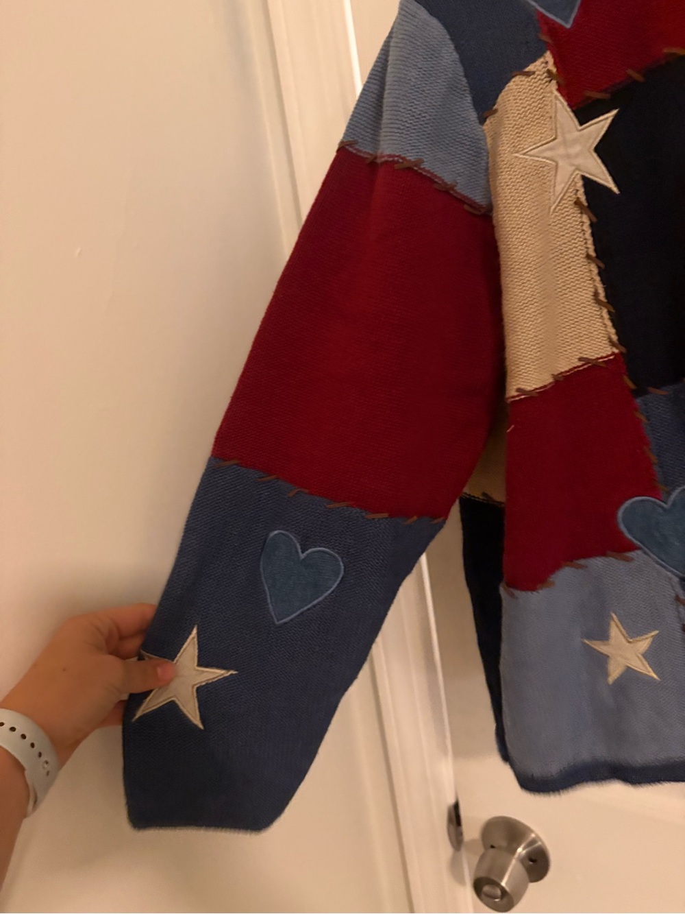 CJ Banks 2001 Patchwork Star and Heart Cardigan - Picture 2 of 8
